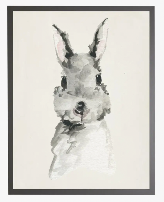 Antique Curiosities Watercolor Grey Baby Rabbit