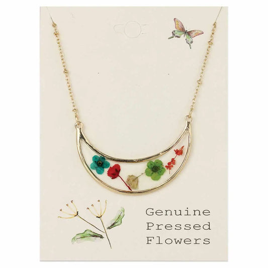 Zad Bouquet Dried Flower Gold Necklace