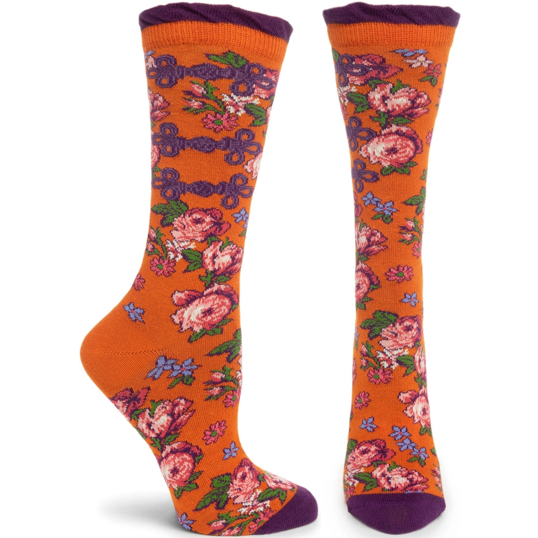 Ozone Floral Orange Socks