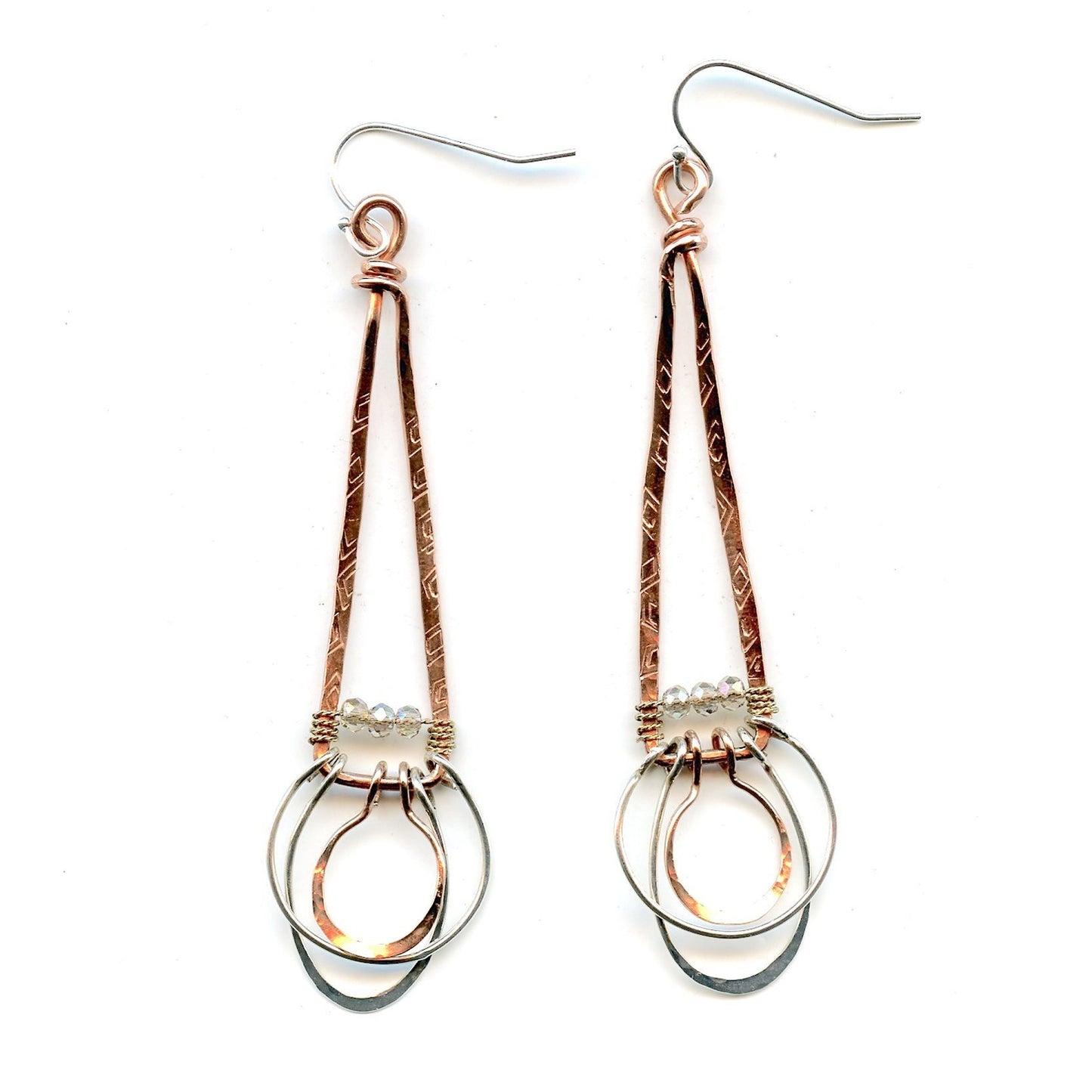 Art By Any Means Acute Copper Earrings