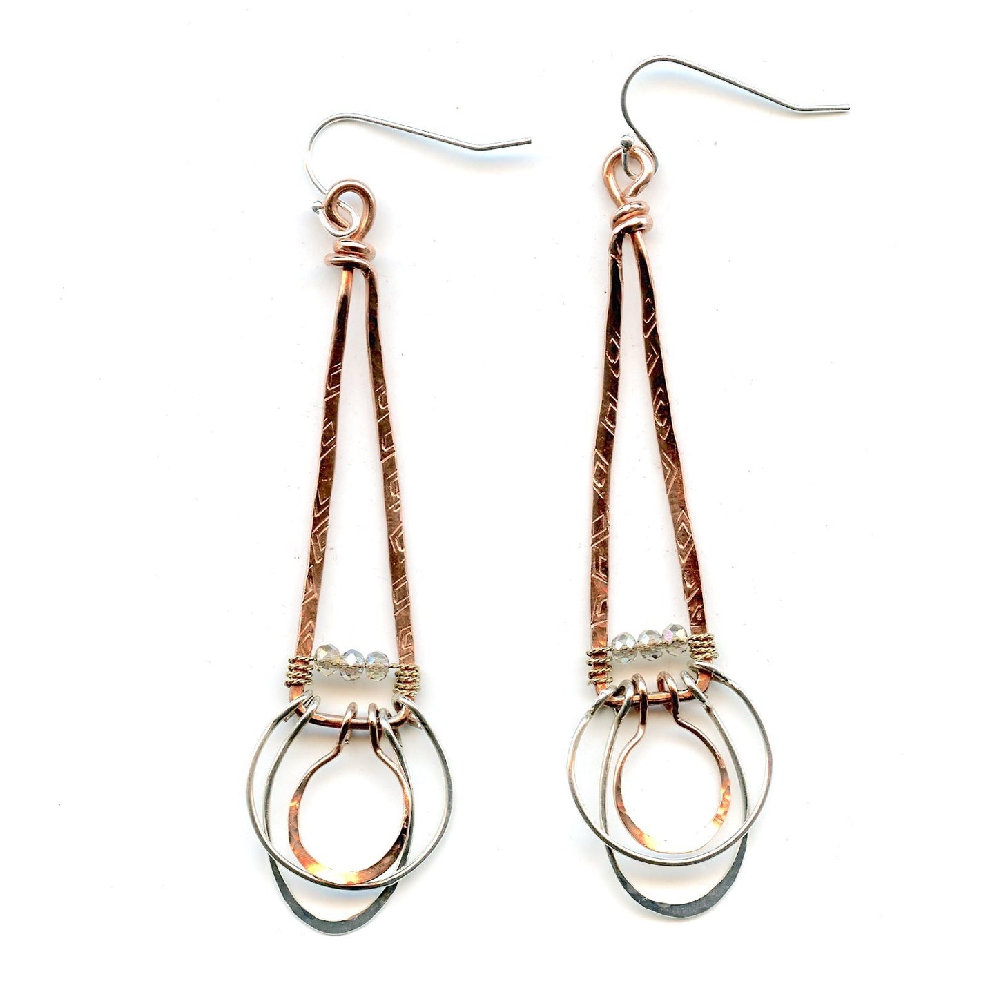 Art By Any Means Acute Copper Earrings