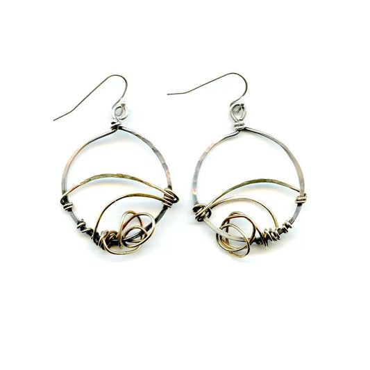 Art By Any Means Mixed Metal Knot Earrings