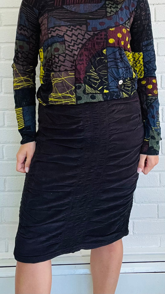Wearables Cord Midi Trace Skirt, Black