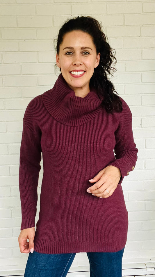 Charlie B Turtleneck Sweater with Button Sleeves - Multiple Colors
