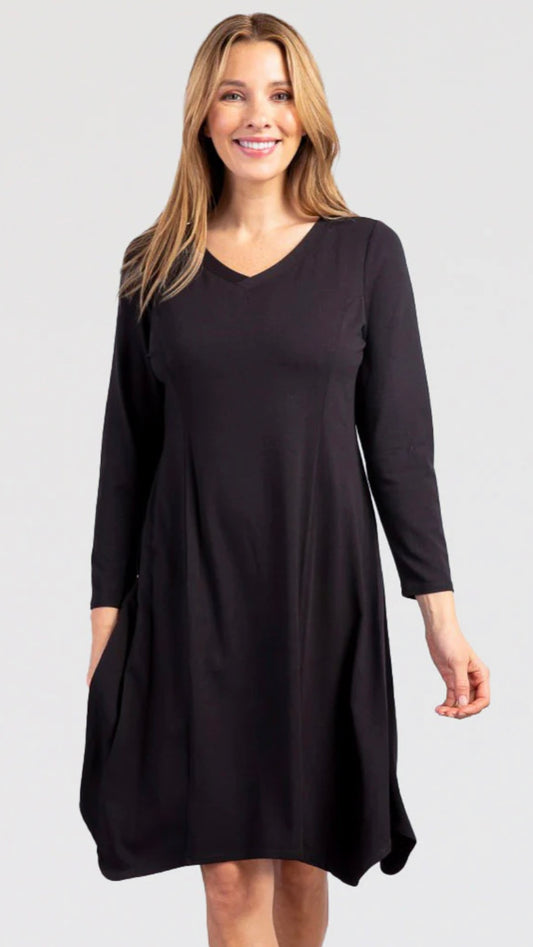 Habitat Core Travel Dipped Hem Dress Black