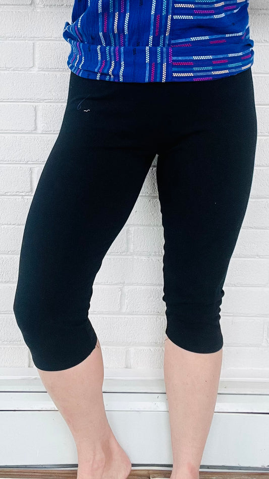 Cut Loose Cotton/Spandex Knee Legging, Black